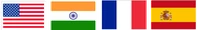 USA, India, France, Spain flags